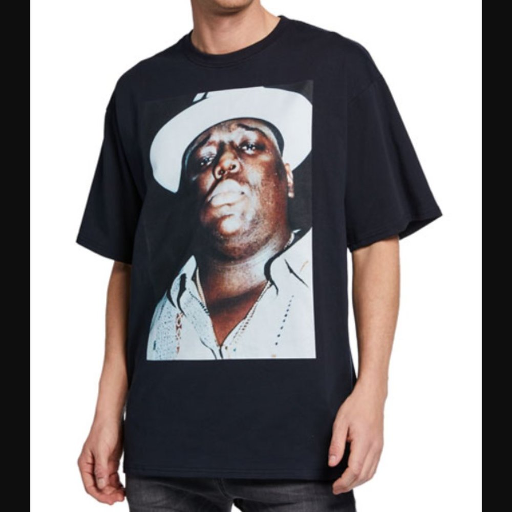 R13 Oversized Biggie Smalls Hat Vintage Black T-Shirt Sz M NWT SOLD OUT ONLINE!